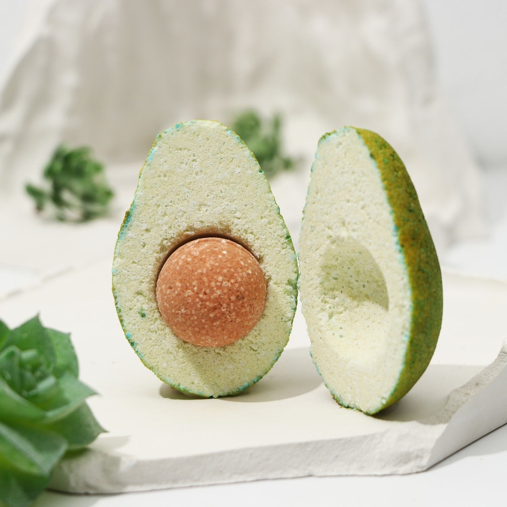 Бомбочка для ванны «Авокадо» с ароматом мяты и яблока - 130 гр. (Цвет: не задано)