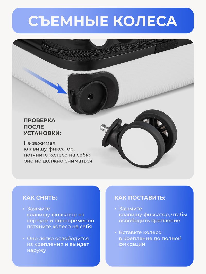 Набор Xs/L ручная кладь и большой Белый