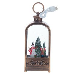 GAEM Изделие декоративное "Фонарь" (подсвет, муз, вьюга, 3хААА н/п +USB), L10 W6 H27 см