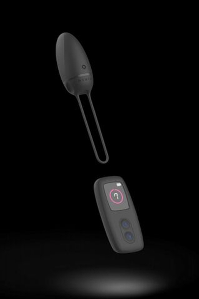 Черное виброяйцо Bnaughty Premium Unleashed с пультом ДУ (Цвет: черный)