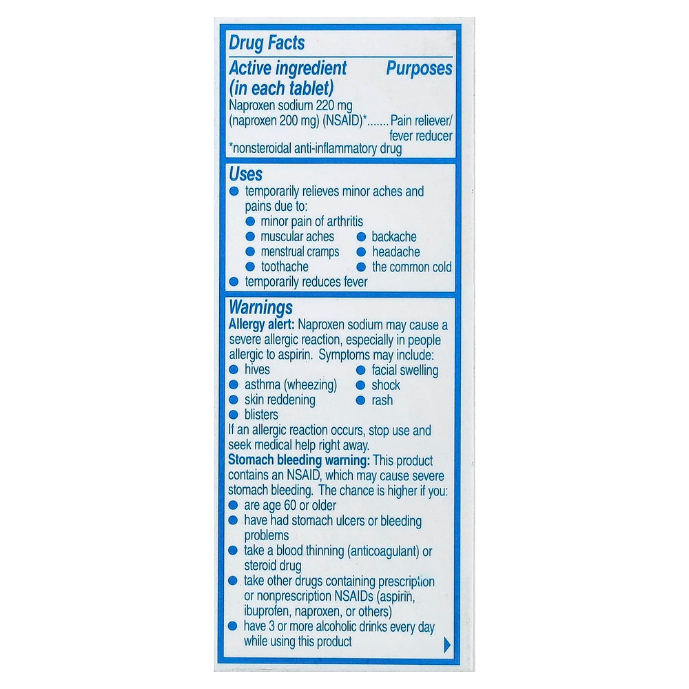 Aleve, Напроксен натрия в таблетках, 220 мг, 24 таблетки