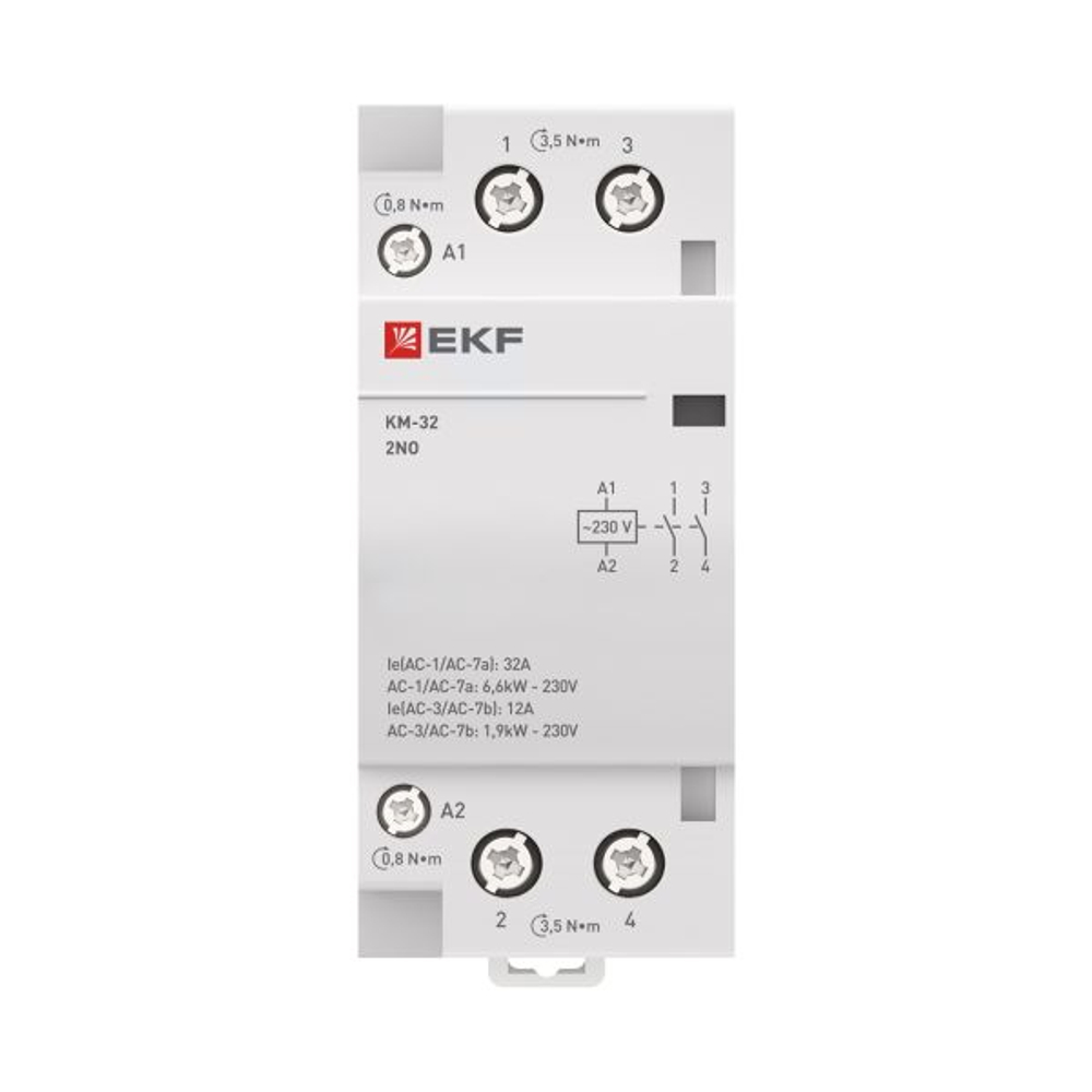 Контактор модульный КМ 32А 2NO 230В АС (2 мод.) PROXIMA EKF
