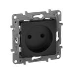 Розетка без заземления со шторками 16А 250В антрацит ETIKA Legrand