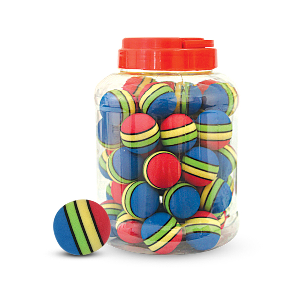 Игрушка для кошек "Мячик полосатый", синий, d35мм (банка 50шт.), Triol