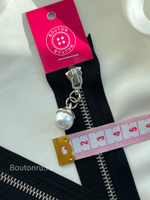 Молния черная серебро с жемчугом