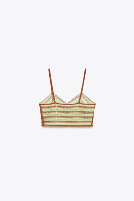 ZARA УКОРОЧЕННЫЙ ТОП, СВЕТЛО-ЗЕЛЕНЫЙ