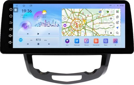 Магнитола для Nissan X-Trail T32, Qashqai J11 2014-2022 (климат, рамка большая) - FarCar монитор 12.3" 2K QLED на Android 14, TS10, CarPlay, 4G SIM-слот