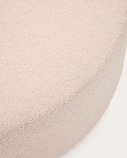Kaeli Пуф для ног со съемным чехлом из розового букле Ø 90