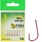 Крючок Fish Season 10006-R05 №5 8шт Sode-Red с ушком Корея покрытие RED