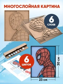 3D Картина по номерам Человек-паук, мстители Marvel