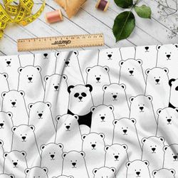 Ткань барби толпа белых медведей