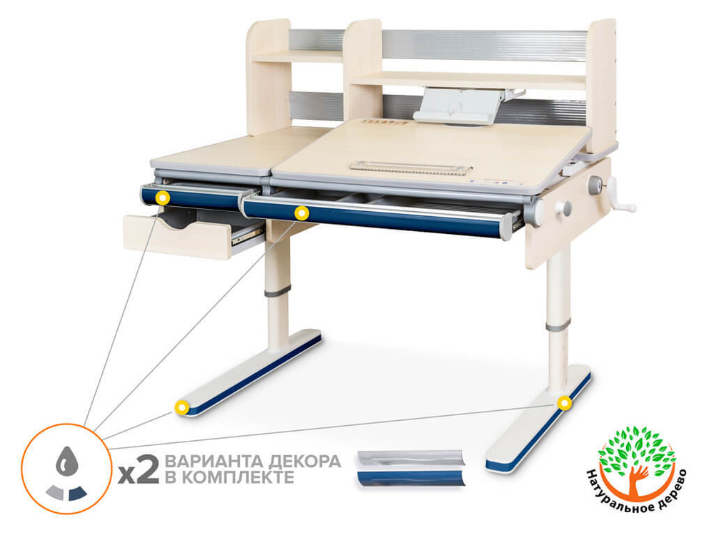 Растущая парта Mealux Montreal Multicolor BD-670 (1200×650 мм)