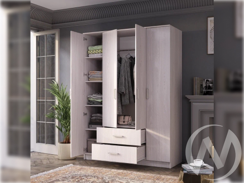 Шкаф 4-х створчатый Титан (ясень белый)