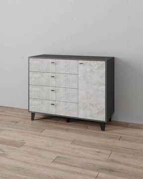 Комод КАТРИН-13 графит серый / МДФ мальта