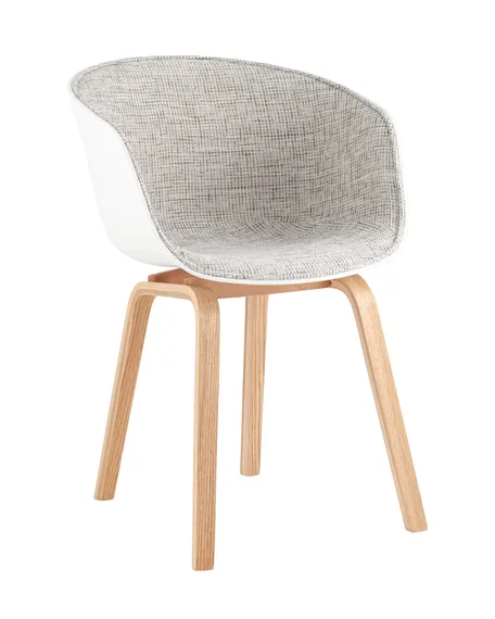 Стул Hey Soft, белый с серой обивкой