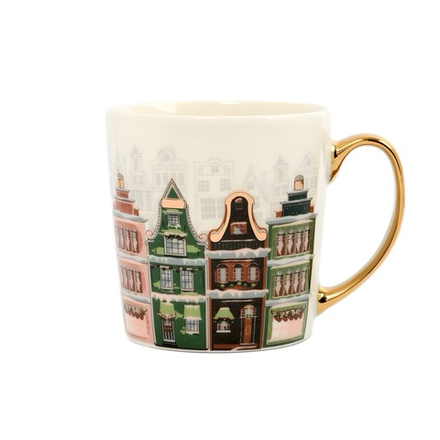 Кружка из фарфора домики 500 мл
