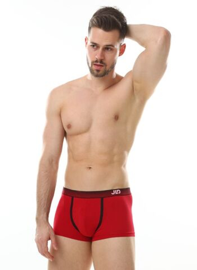 Мужские трусы-боксеры с контрастной тесьмой (Размер: M) (Цвет: красный)