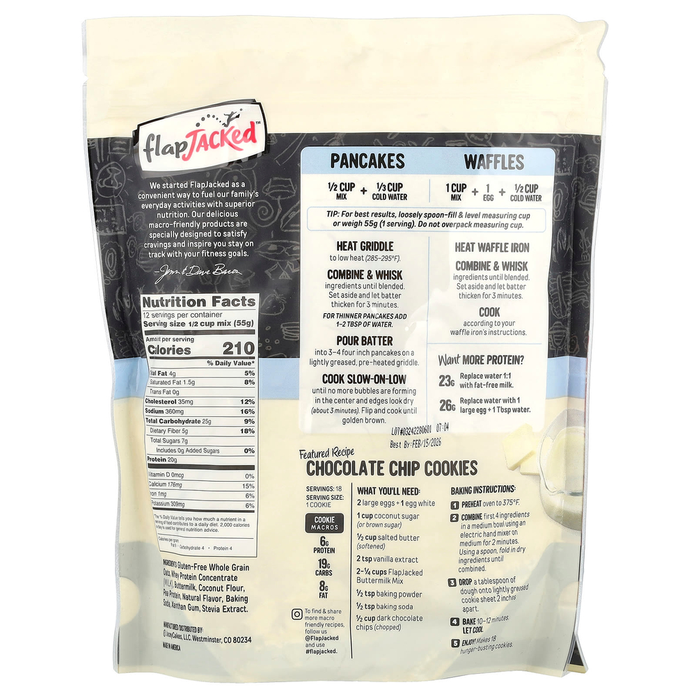 FlapJacked, смесь для блинов и выпечки, без глютена, пахта, 680 г (24 унции)