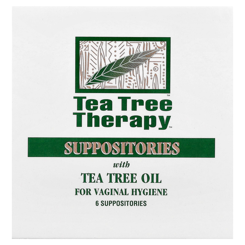 Tea Tree Therapy, cвечи с маслом чайного дерева для гигиены влагалища, 6 свечей