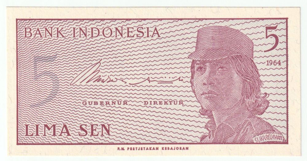 Indonesia, 5 Sen, 1964, UNC
