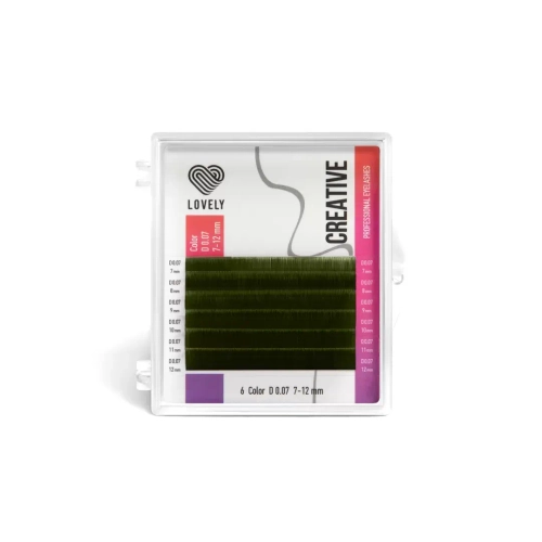 Ресницы цветные Lovely Ombre Green MIX 6 линий