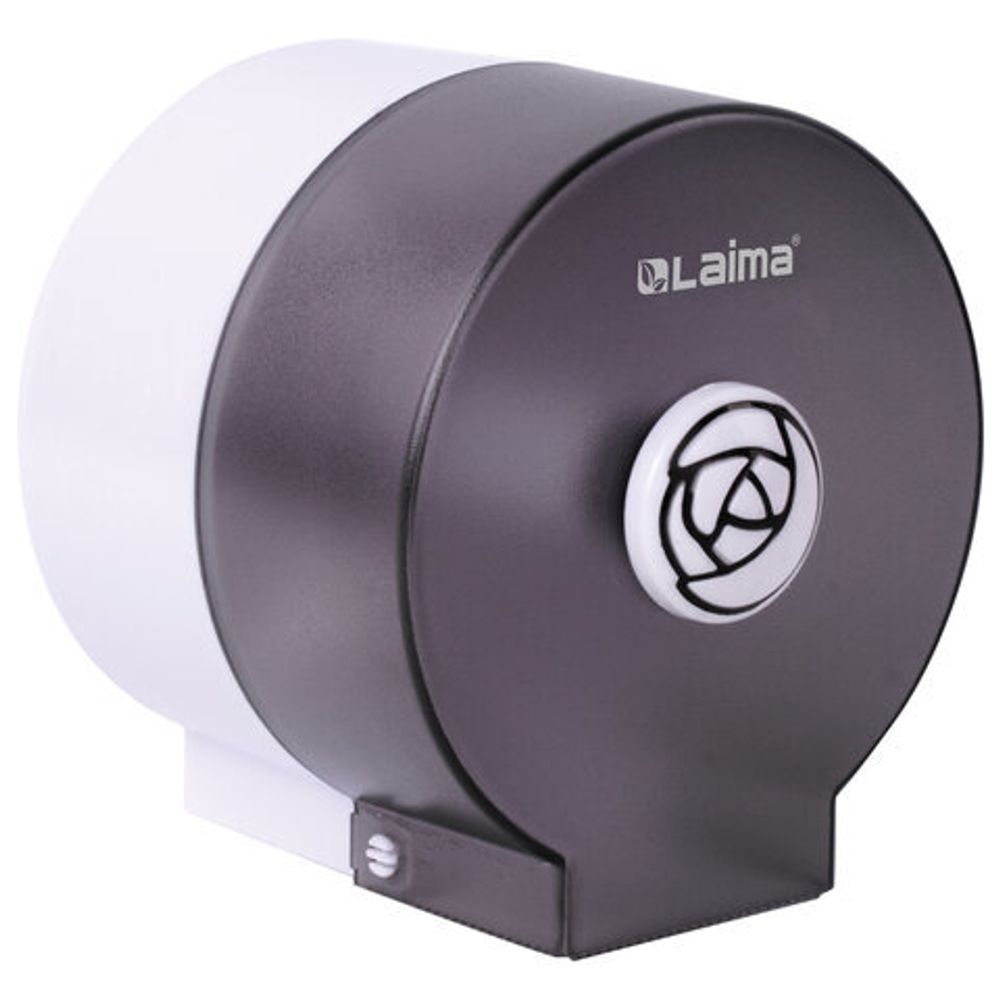 Диспенсер для бытовой туалетной бумаги LAIMA, КРУГЛЫЙ, тонированный серый, 605046