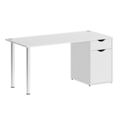 Home Office Стол письменный VR.SP-3-158.1 Белый Бриллиант/Хром 1580*720*750