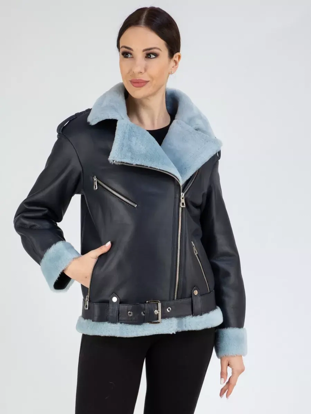 Дубленка авиатор натуральная зимняя