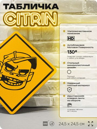Табличка декоративная "Gorillaz, Рассел Хоббс, Russel Hobbs" на дверь и стену, прикольная штука в подарок, декоративный знак, 24,5х24,5 см, пластиковая, Айдентика Технолоджи
