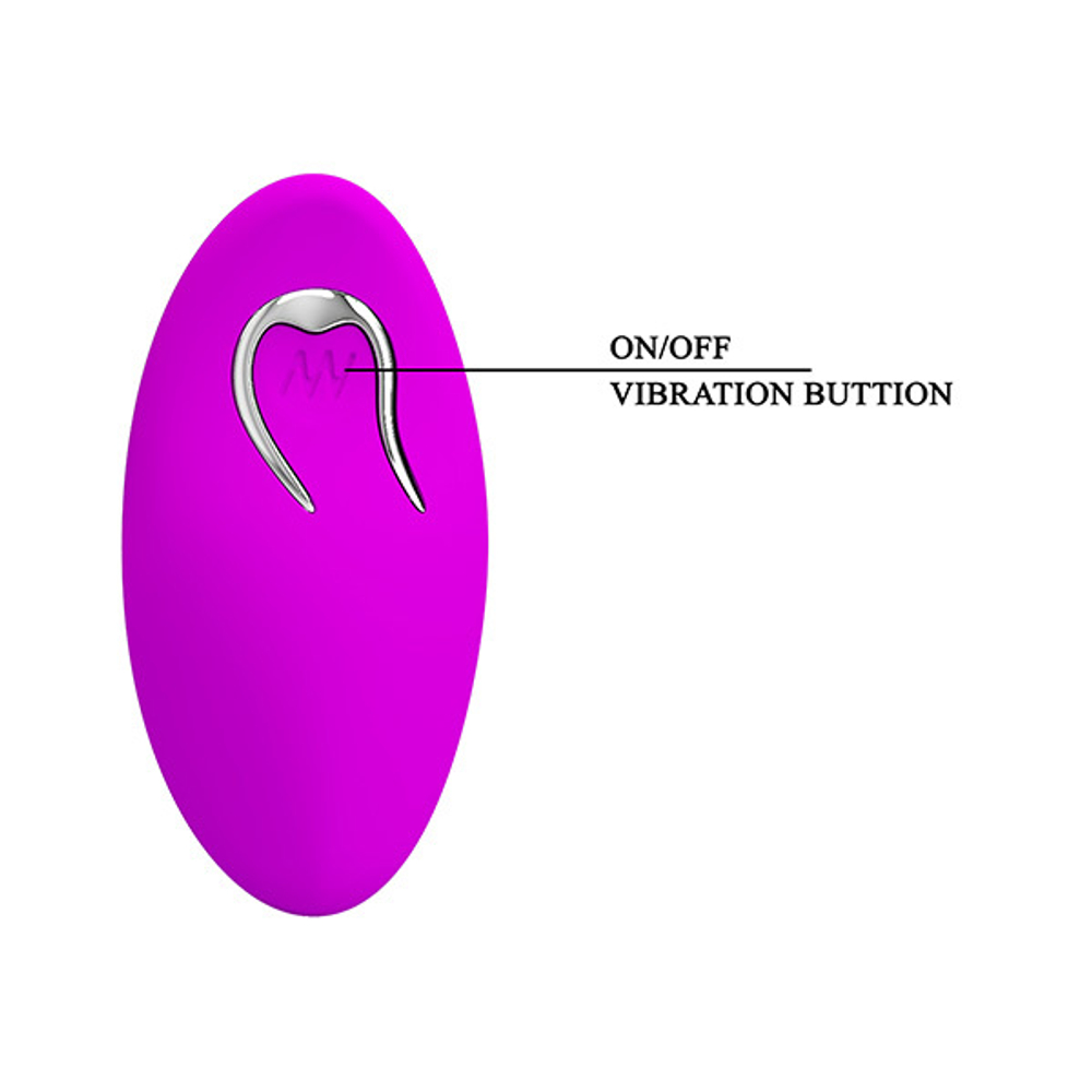 Лиловый анальный вибростимулятор 12,3см с пультом ДУ Pretty Love Heather BI-014647W