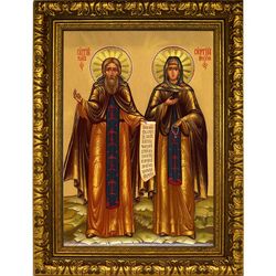 Сергий Радонежский и Сергий Шухтомский. Икона на холсте.