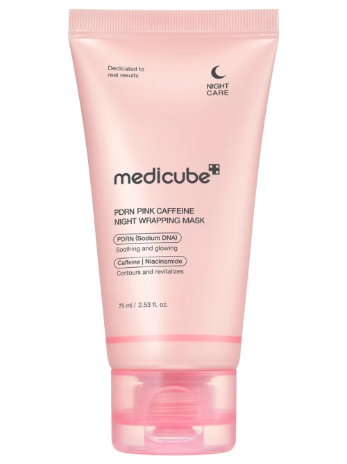 Medicube PDRN Pink Caffeine Night Wrapping Mask ночная маска-плёнка с ПДРН и кофеином