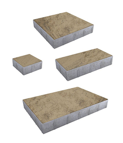 Тротуарная плитка ГРАНДО - Листопад гладкий Старый замок, комплект из 4 видов плит