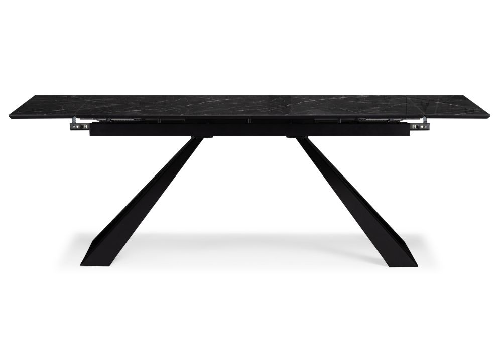 Стеклянный стол Маккарти 160(220)х90х75 дарк / черный