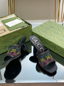 Gucci GG Mid-Heel Slide Sandal 7.5 cm