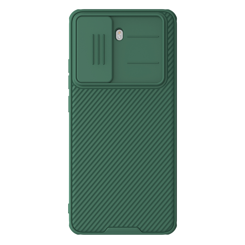 Чехол зеленого цвета (Dark Green) с защитной шторкой для камеры от Nillkin на Xiaomi Redmi Turbo 4, серия CamShield Pro Case