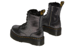 Dr. Martens Jadon Faux Fur Lined Metallic Leather Platform Boots "Black" Women"s