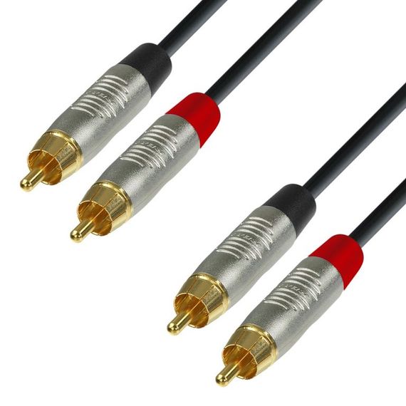 Adam Hall K4TCC0060 - кабель аудио REAN 2 x RCA (M) - 2 x RCA (M), 2 x 0.22 мм2, 0.6 м, черный