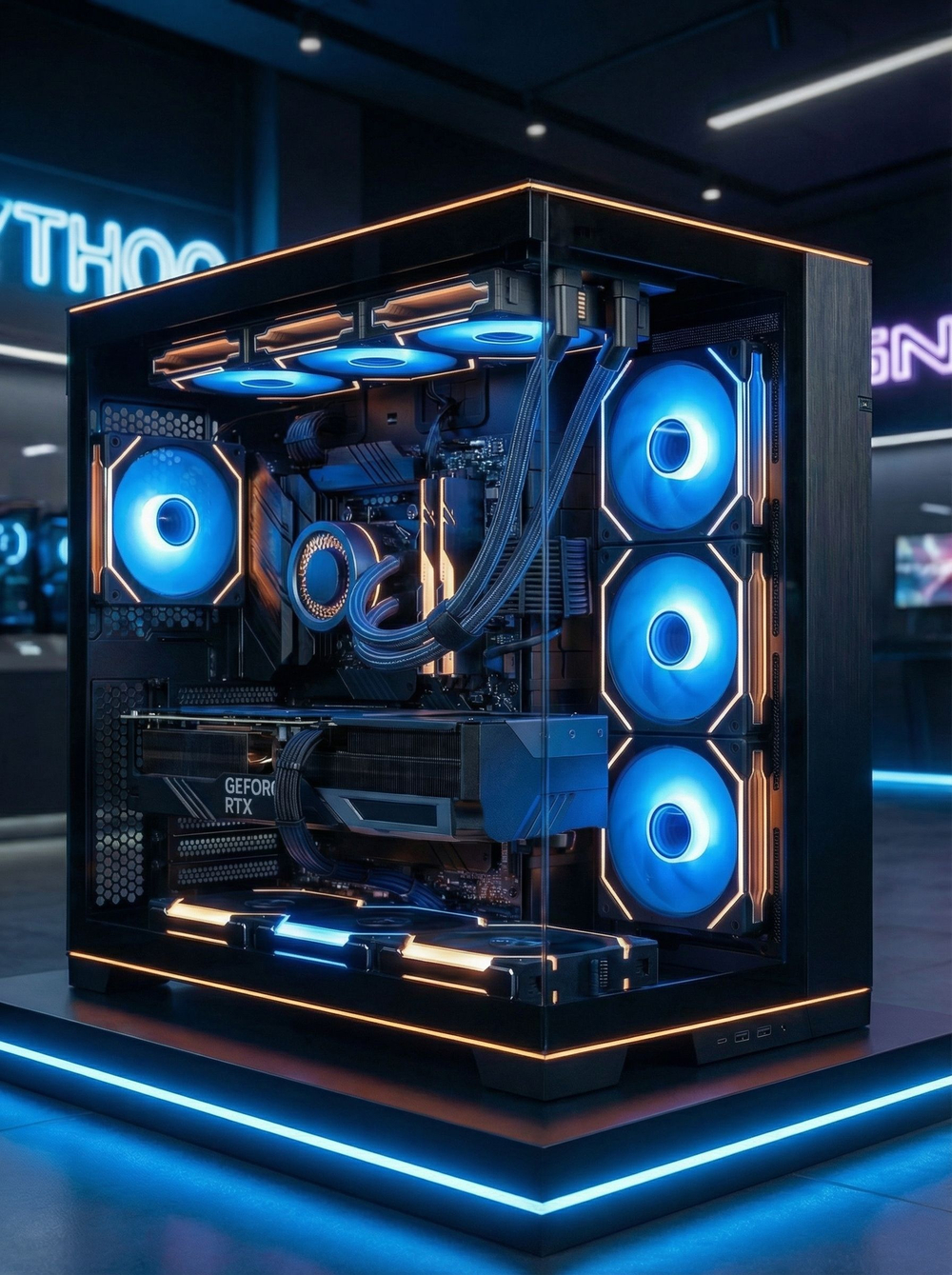 RTX5090 32Gb игровой компьютер CYBERPUNK ULTRA RYZEN 9 9950X3D / 96GB/ SSD 4ТБ/1200W 80+ GOLD/Win 11 PRO