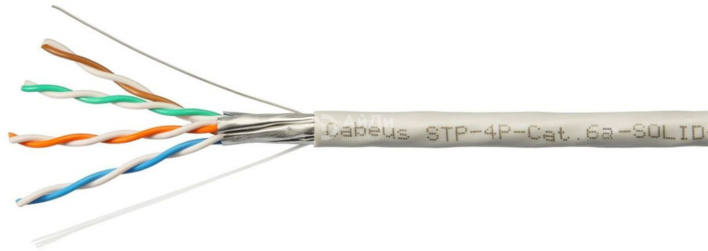 Кабель витая пара Cabeus STP-4P-Cat.6a-SOLID-IN-PVC