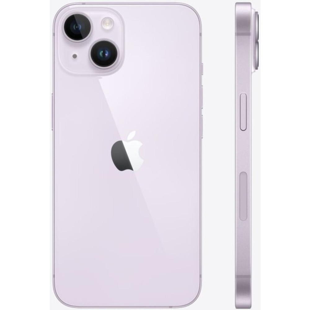 Смартфон Apple A2884 iPhone 14 128Gb 6Gb фиолетовый моноблок 3G 4G 2Sim 6.1" 1170x2532 iOS 16 12Mpix