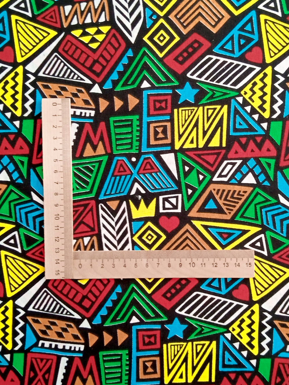 Ткань бязь плательная, рис. "Африканские мотивы", ширина 150 см, арт. 172
