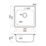 Кухонная мойка Omoikiri Notoro 48-SI Matt нерж.сталь/silver matt