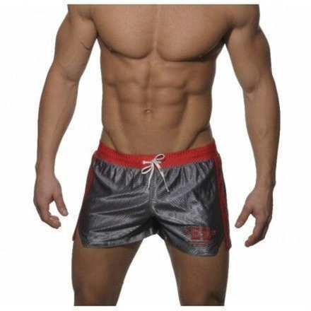 Мужские спортивные шорты cерые с красным поясом ES Collection SHORTS GREY -RED