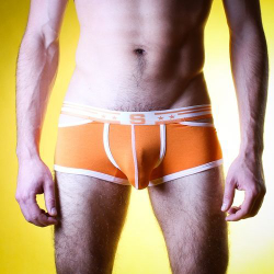 Мужские трусы боксеры с вырезами по бокам оранжевые Seeinner Orange Boxer