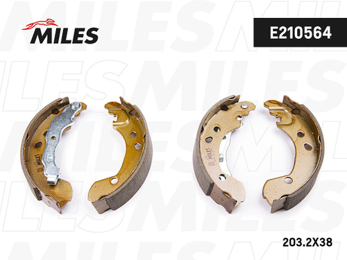 Колодки тормозные задние барабанные для Lada Vesta 203 x 38 Miles