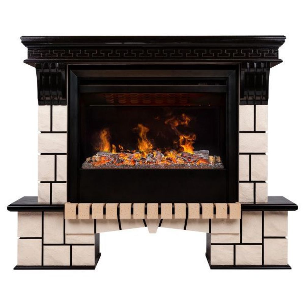 Электрокамин RealFlame Stone 26 AO античный дуб с очагом 3D Helios 26 SBG