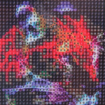 Алмазная мозаика на подрамнике с полным заполнением «МИР ЯРКИХ КРАСОК», леопард, 20*20см