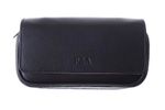 Сумка P&A для 2 трубок и табака, натуральная кожа, подарочная упаковка, черная 415-Black