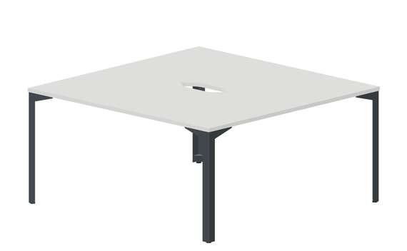 Составной стол на 2 рабочих места 158х156,6х75см (2 эргономичных выреза)